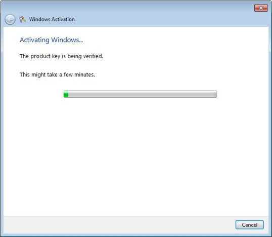 Activating Windows 7 Step 5