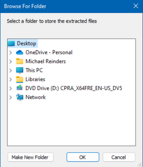 Choose where you want the Office Deployment Tool config files to go